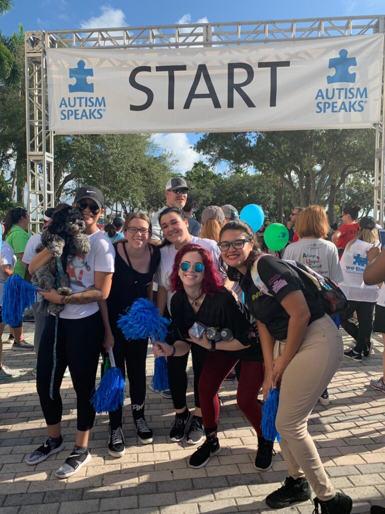 Picture of Petland Pembroke Pines team posing during Autism Speaks Walk.