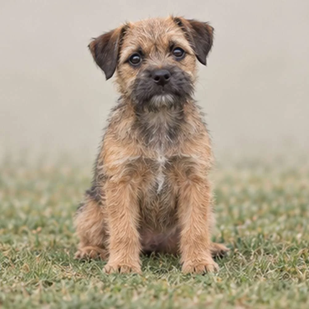 Small, wiry dog with a rough coat, alert posture, and expressive eyes